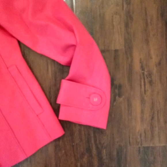 Halogen Electric  Red Fitted Scoop Button Down Blazer Size Medium - Picture 3 of 7